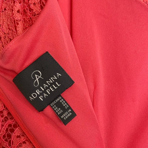 Adrianna Papell Maxi Lace Dress in Coral - Picture 3 of 12
